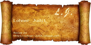 Lohner Judit névjegykártya